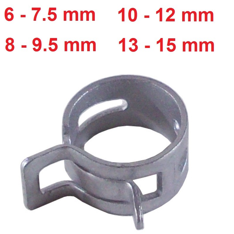 Colliers durite à essence 5mm (x2) pour PIT BIKE