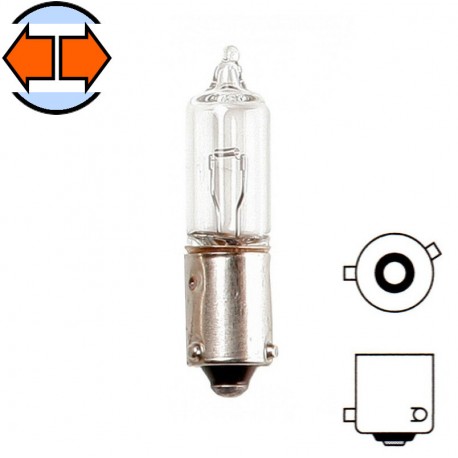 Ampoule 12V 10W BAU9S orange transparent