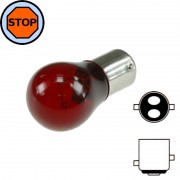 Ampoule 12V 23/8W BAY15D S25 rouge feu stop arriere position voiture moto scooter