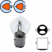 AMPOULE 6V 25/25W S2 BA20D MOTO FEU AVANT PROJECTEUR LAMPE GLOBE PHARE SCOOTER MOBYLETTE MOTONEIGE