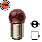 Ampoule 12V 23/8W BAY15D ROUGE