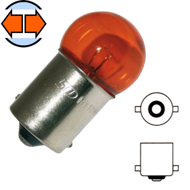 Ampoule clignotant LED 12V - 10W BA15S Orange
