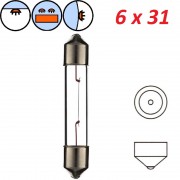 Ampoule navette 12V 3W SV6 6x31 mm