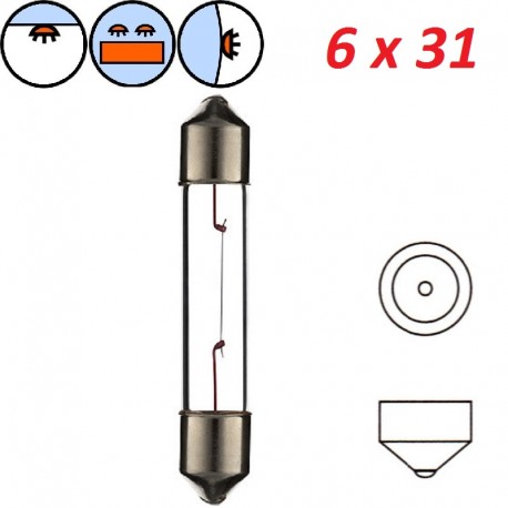 Ampoule 12V 3W navette SV6 6x31