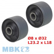 2x SILENTBLOC FLEXIBLOC 8x32x18/23,2 MOTEUR MOBYLETTE MBK 40 41 50 51 88 CLUB AV10 AV7 SUPERIEUR FIXATION CULASSE