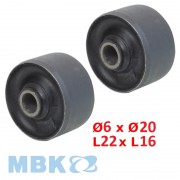 2x SILENTBLOC FLEXIBLOC 6x20x22x16 BAS MOTEUR MOBYLETTE MBK 40 41 50 51 88 CLUB AV10 AV7 FIXATION