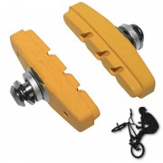 Patins de frein FIXIE BMX 50mm jaune (paire)