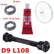 KIT AXE DE ROUE AVANT Ø 9mm Lg. 108mm GRAISSE ROULEMENT