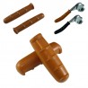 Kit paire de poignées et couvres leviers de frein vélo vintage marron