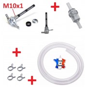 KIT ESSENCE MOBYLETTE : ROBINET COUDE + DURITE + FILTRE + COLLIER MOTOBECANE MBK 51