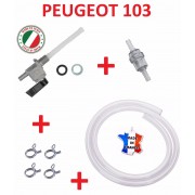 KIT ESSENCE PEUGEOT 103 : ROBINET M10 + DURITE + FILTRE + COLLIER MOBYLETTE