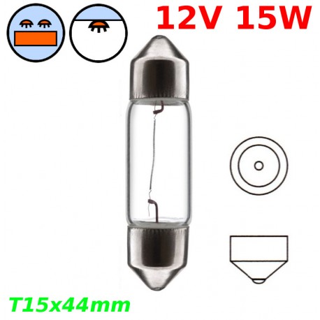 Ampoule navette 12V 15W T15x44mm