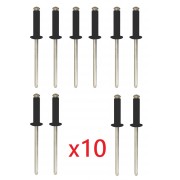 Kit de 10 rivets noirs plaque d'immatriculation