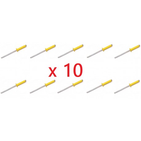 10 Rivets jaunes moto scooter mobylette