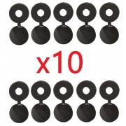 Kit de 10 cache rivets noirs plaque d'immatriculation