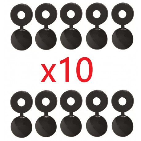 10 cache rivets noirs moto scooter mobylette