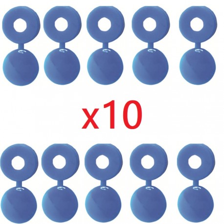 10 cache rivets bleus moto scooter mobylette