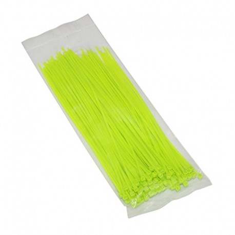 Kit de 10 collier de serrage 2.5x200mm RILSAN vert fluo