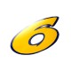 Autocollant sticker numéro chiffre 0 1 2 3 4 5 6 7 8 9 blanc noir jaune hauteur 9cm
