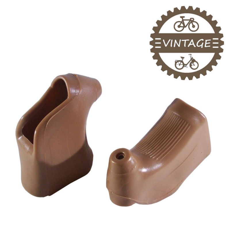 kit levier de frein double commande et repose main paire cocotte marron vintage velo course 22.2mm aluminium CYCLINGCOLORS