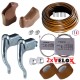 KIT LEVIER DE FREIN REPOSE MAIN COCOTTE GUIDOLINE GAINE CABLE VELO CYCLE MARRON