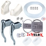 KIT LEVIER DE FREIN REPOSE MAIN COCOTTE GAINE CABLE VELO CYCLE BLANC