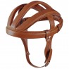 CASQUE BOUDIN VINTAGE MARRON REPRODUCTION CUIR VELO COURSE ANNEE 60 70 LEROICA CASQUETTE