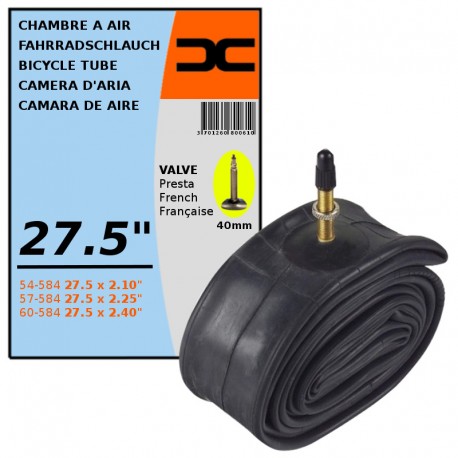 CHAMBRE A AIR VELO 27,5 x 2,10-2,40" (54/60-584) VALVE PRESTA 40MM ROUTE VTT