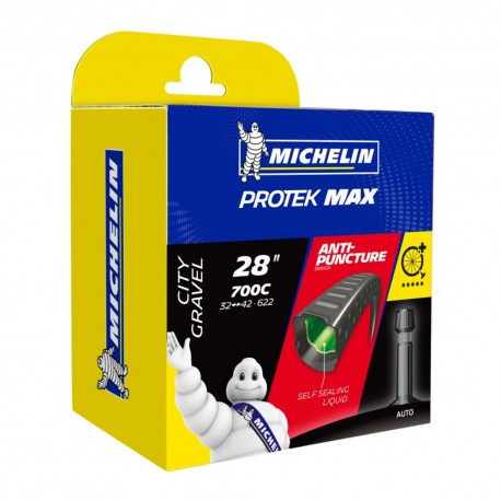 Chambre à air vélo 700 x 32-42C Michelin Protek Max valve A3 Schrader 35mm VTT
