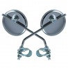 2x RETROVISEUR VELO ROND CHROME Ø75MM ROUTE VILLE GUIDON 22MM VINTAGE CYCLE