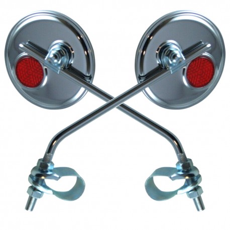Rétroviseur rond 75mm 190mm chromé