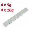 Masse EQUILIBRAGE DE Roue Universel 4 x 5 grammes + 4 x 10 grammes ADHESIF Moto Voiture MOBYLETTE Scooter Quad Auto Jante Plomb