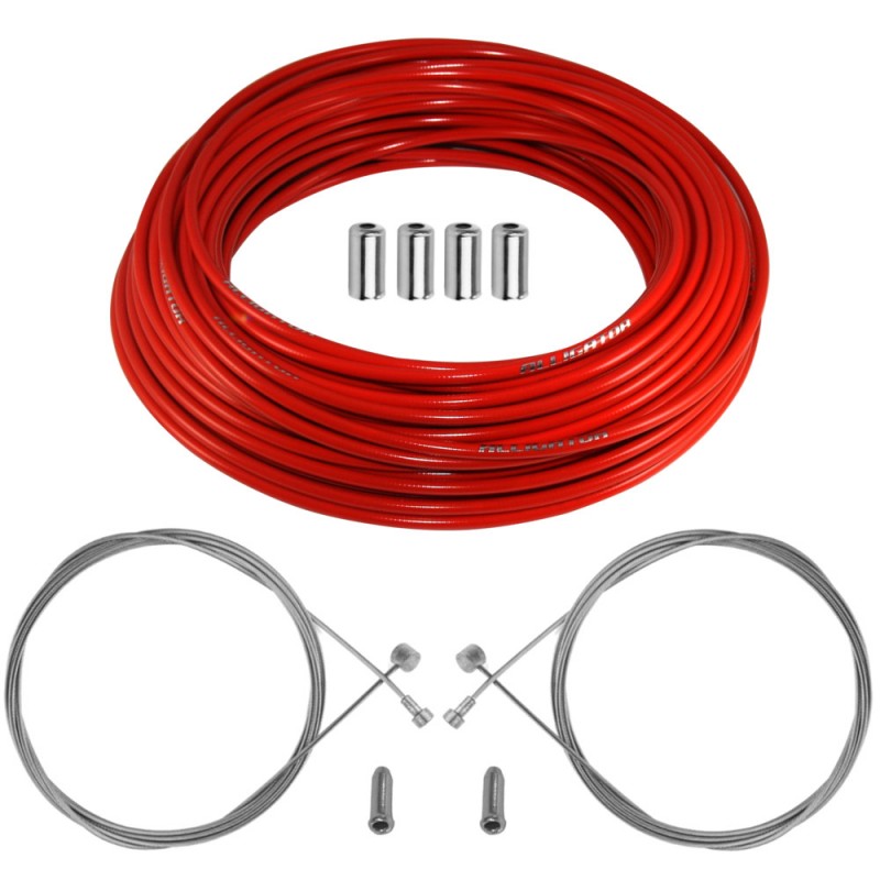 Kit Câbles De Frein Téflon Jaune – Avant Et Arrière – Universel Pour Vélo Route/VTT – NEUF