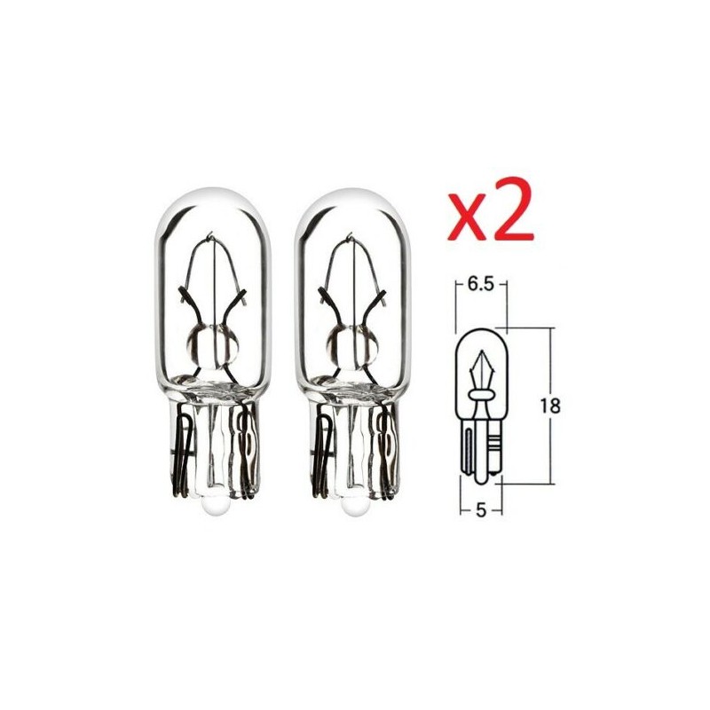 thumbnail image 2 of 2x Blue 12V 1.7W T6.5 W2.2x5.2D Glass Speedometer Bulbs For Car Dashboard 2 of 5