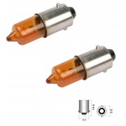 2X AMPOULE 12V 10W BA9S ORANGE AUTO LAMPE ANGEL EYES MOTO MOBYLETTE CLIGNOTANT VOITURE VEILLEUSE