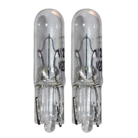 2x 12V 2.3W T5 W2X4.6D AMPOULE WEDGE TRANSPARENT COMPTEUR TABLEAU DE BORD AUTO MOTO SCOOTER