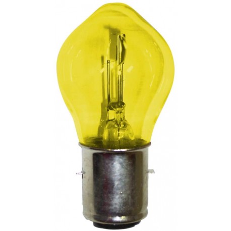 AMPOULE 6V 25/25W S2 BA20D JAUNE MOTO FEU AVANT PROJECTEUR LAMPE GLOBE PHARE SCOOTER MOBYLETTE MOTONEIGE