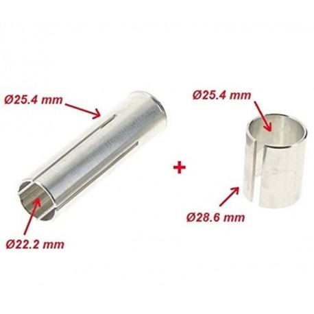 KIT DE 2 BAGUES REDUCTEUR Adaptateur Potence 22.2 25.4 28.6 MM Plongeur Vélo 1" 1 1/8" ENTRETOISE 1 pouce DOUILLE ADAPTATEUR