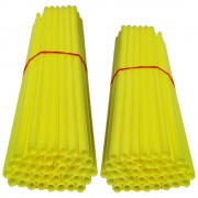 80x COUVRE RAYON JAUNE MOUTARDE ROUE AVANT ARRIERE JANTE TUBE PAILLE FENDUE 190MM 210MM VELO CYCLOMOTEUR MOTO CROSS ENDURO DIRT