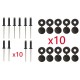 Lot de 10 Rivets + Cache Rivet Noir Plaque D'IMMATRICULATION Voiture Auto Moto Scooter MOBYLETTE Protection Plastique Aveugle