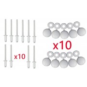 Lot de 10 Rivets + Cache Rivet blanc Plaque D'IMMATRICULATION Voiture Auto Moto Scooter MOBYLETTE Protection Plastique Aveugle