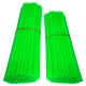 80x COUVRE RAYON VERT FLUO ROUE AVANT ARRIERE JANTE TUBE PAILLE FENDUE 190MM 210MM VELO CYCLOMOTEUR MOTO CROSS ENDURO DIRT