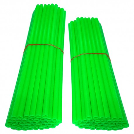 80x COUVRE RAYON VERT FLUO ROUE AVANT ARRIERE JANTE TUBE PAILLE FENDUE  190MM 210MM VELO CYCLOMOTEUR MOTO CROSS ENDURO DIRT - CYCLINGCOLORS