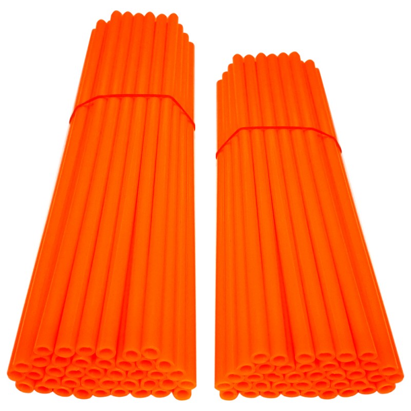 80x COUVRE RAYON ORANGE FLUO ROUE AVANT ARRIERE JANTE TUBE PAILLE FENDUE  190MM 210MM VELO CYCLOMOTEUR MOTO CROSS ENDURO DIRT - CYCLINGCOLORS