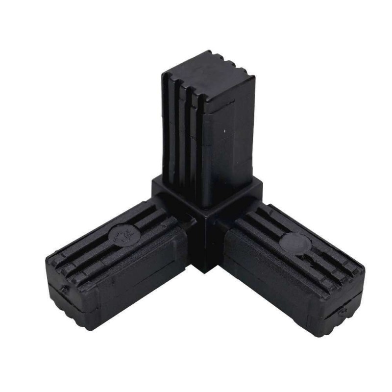8 Raccords En T Pour Tubes Carrés 25x25 Mm - En Aluminium, 3 Voies, Pour étagères, Cadres, Structures