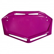 Plaque BMX Violet Support Numero Tete DE Fourche Velo Trial Aero Design Plastique VTT Motocross MX Moto