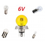 COFFRET AMPOULE 6V JAUNE VOITURE MOTO ANCIENNE : P45T R2 + 21/5W BAY15D + 21W BA15S + 4W BA9S + 5W BA15S