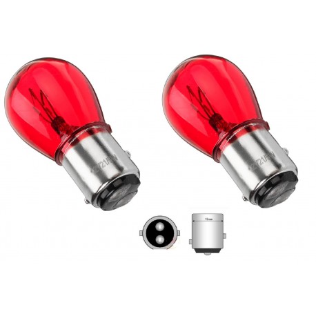 AMPOULE 12V 21/5W BAY15D ROUGE LAMPE FEU STOP ARRIERE VEILLEUSE