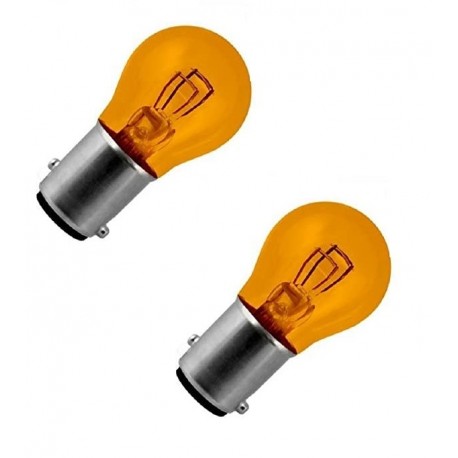 2x AMPOULE 12V 21/5W BAY15D ORANGE DOUBLE FILAMENT CLIGNOTANT FEU STOP  ARRIÈRE POSITION AUTO MOTO SCOOTER VOITURE - CYCLINGCOLORS