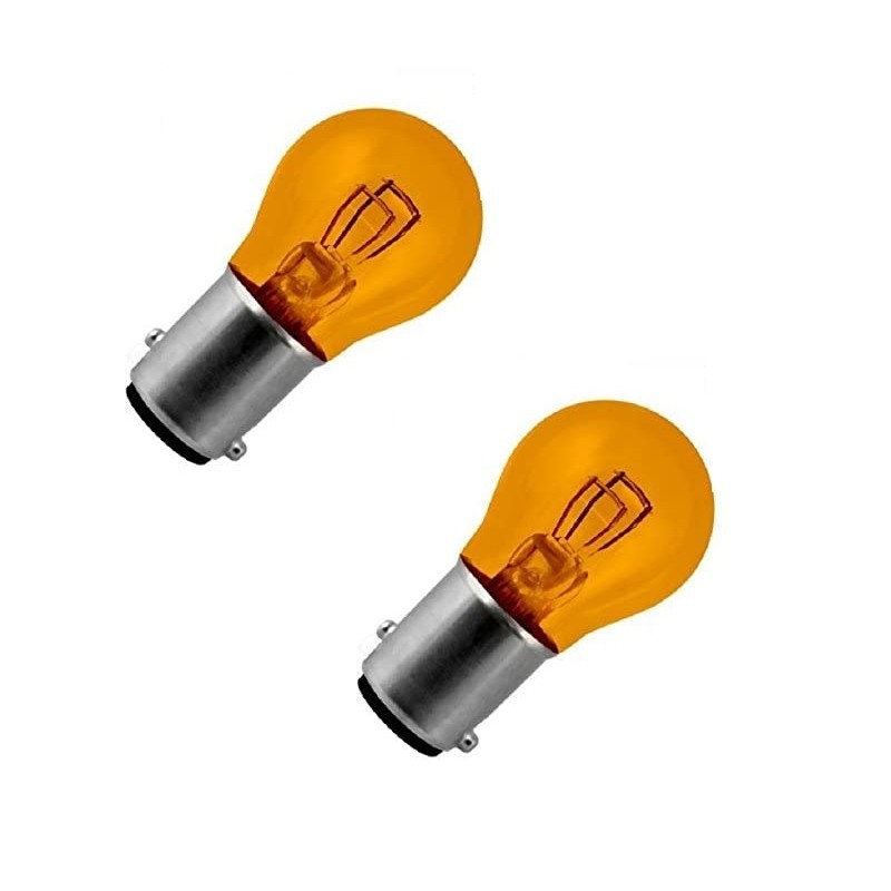 2x AMPOULE 12V 21/5W BAY15D ORANGE DOUBLE FILAMENT CLIGNOTANT FEU STOP  ARRIÈRE POSITION AUTO MOTO SCOOTER VOITURE - CYCLINGCOLORS